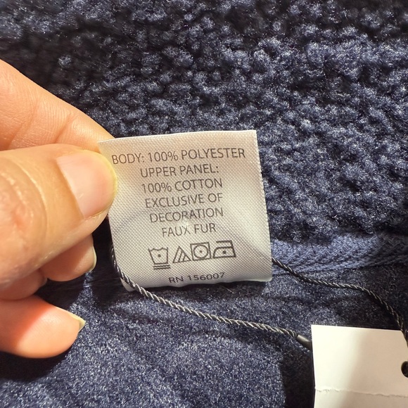 Vera Bradley Women's Teddy Fleece Pullover/ Navy Blue/ Quilted Panel Size Medium - Picture 13 of 14